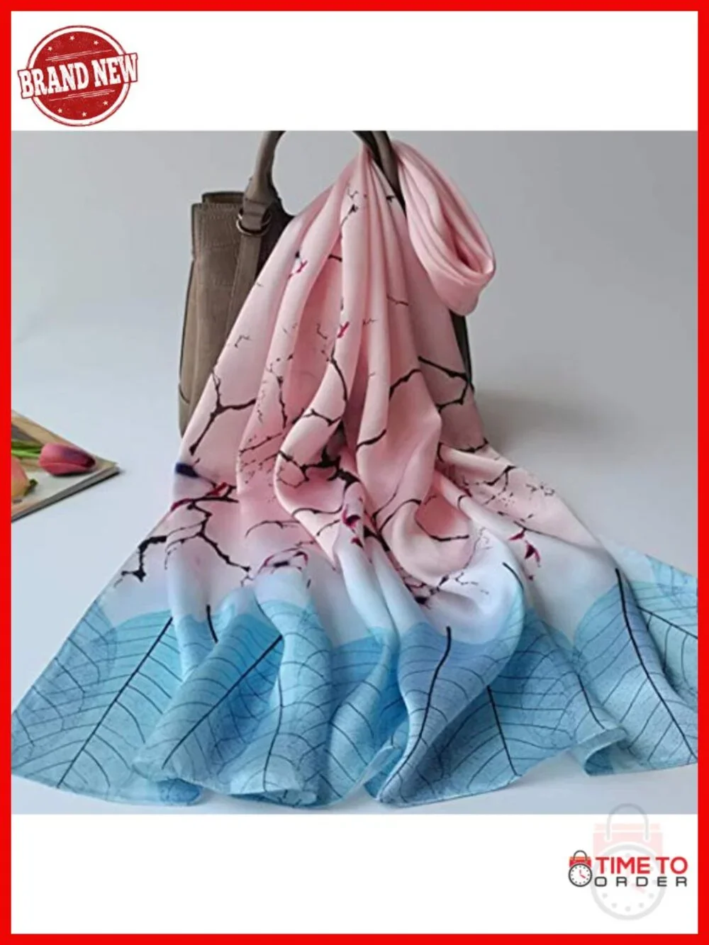 100% Silk Long Oblong Shawl Scarf Wrap Gift Packed